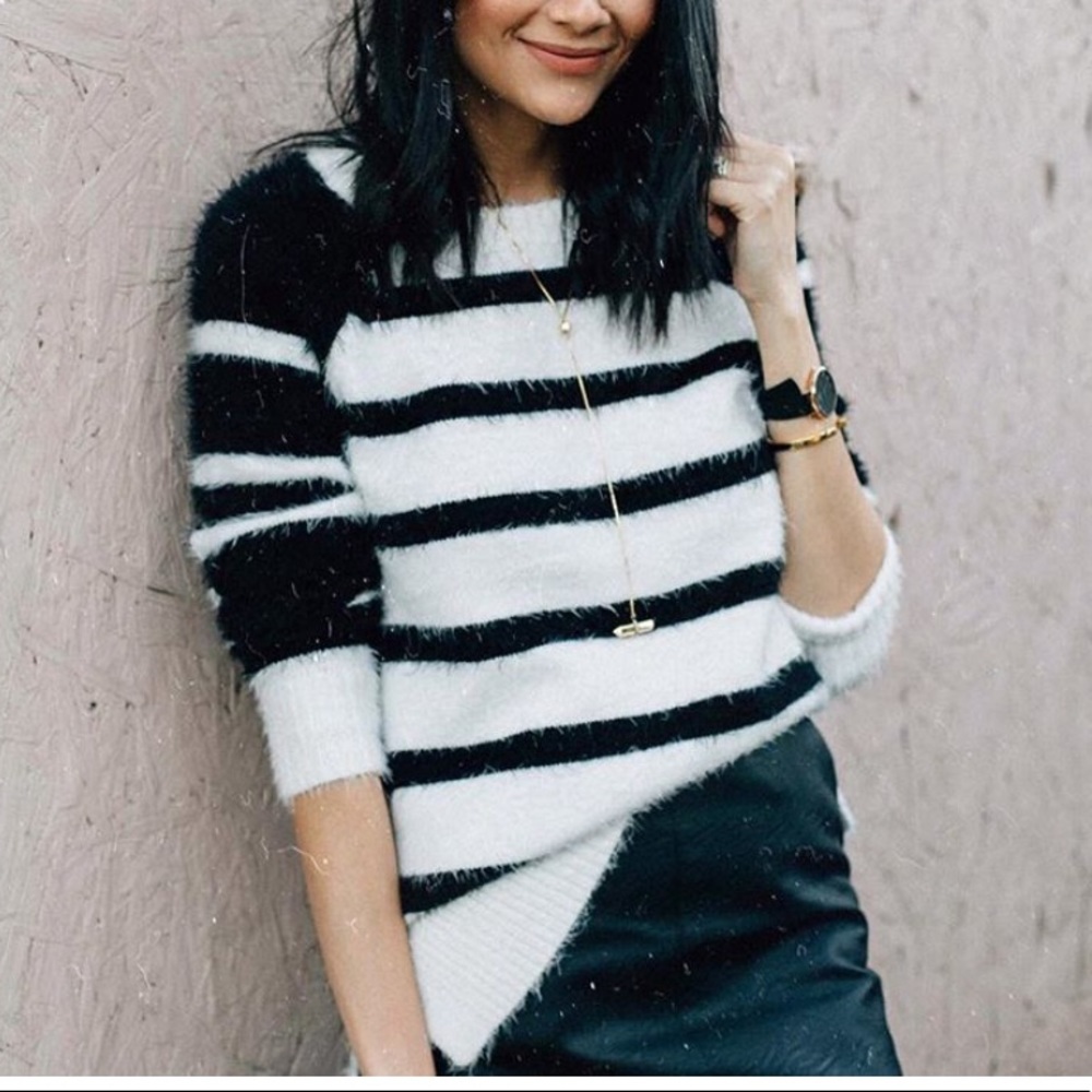 Black and white striped sweater